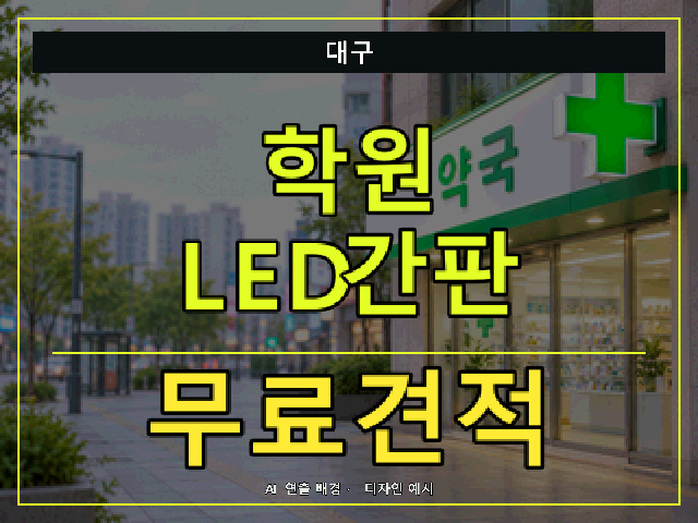 대구 학원 LED간판 무료견적 안내 썸네일 · AI 연출 배경