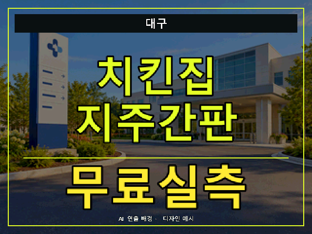 대구 치킨집 지주간판 무료실측 안내 썸네일 · AI 연출 배경