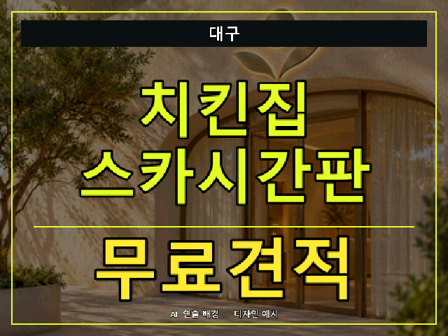 대구 치킨집 스카시간판 무료견적 안내 썸네일 · AI 연출 배경