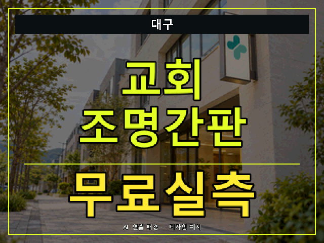대구 교회 조명간판 무료실측 안내 썸네일 · AI 연출 배경