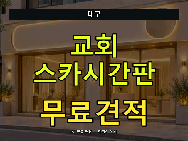 대구 교회 스카시간판 무료견적 안내 썸네일 · AI 연출 배경
