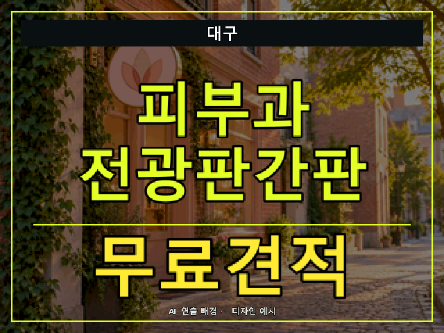 대구 피부과 전광판간판 무료견적 안내 썸네일 · AI 연출 배경