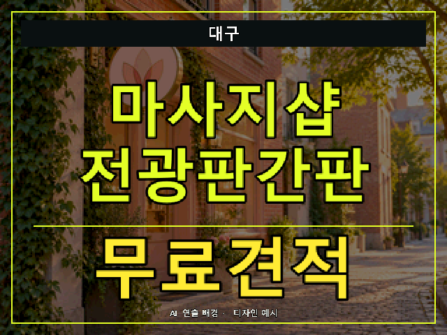 대구 마사지샵 전광판간판 무료견적 안내 썸네일 · AI 연출 배경