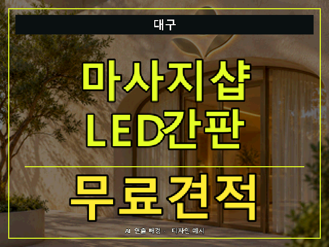 대구 마사지샵 LED간판 무료견적 안내 썸네일 · AI 연출 배경
