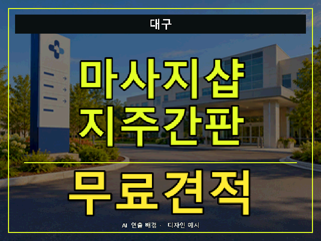 대구 마사지샵 지주간판 무료견적 안내 썸네일 · AI 연출 배경