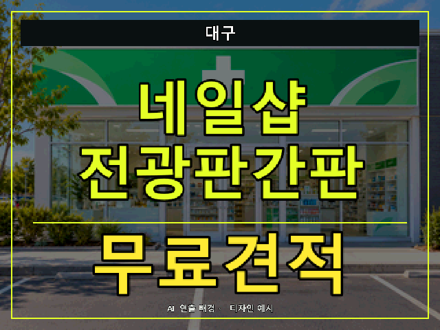 대구 네일샵 전광판간판 무료견적 안내 썸네일 · AI 연출 배경