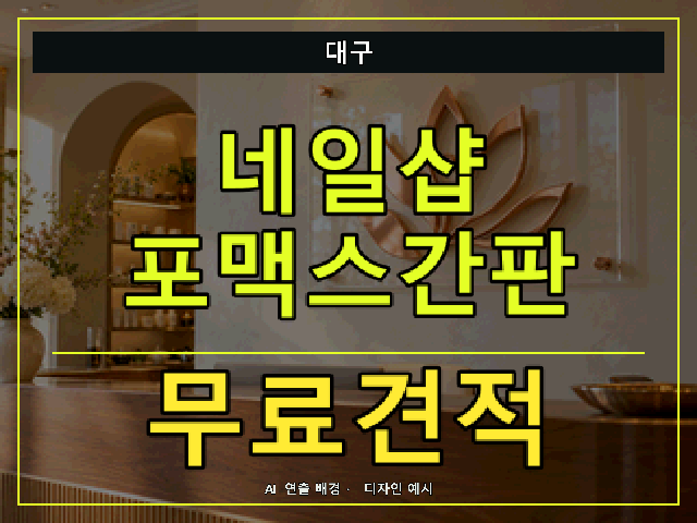 대구 네일샵 포맥스간판 무료견적 안내 썸네일 · AI 연출 배경