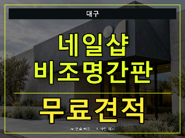 대구 네일샵 비조명간판 무료견적 안내 썸네일 · AI 연출 배경