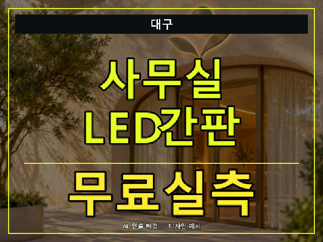 대구 사무실 LED간판 무료실측 안내 썸네일 · AI 연출 배경