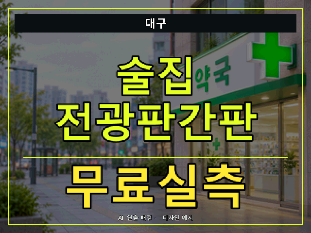 대구 술집 전광판간판 무료실측 안내 썸네일 · AI 연출 배경
