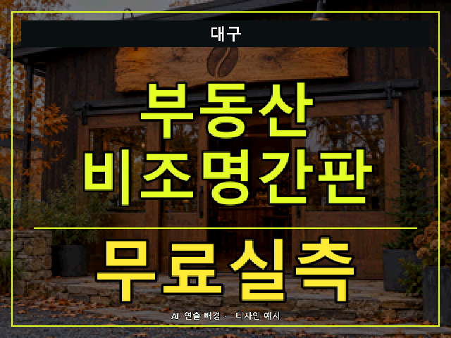 대구 부동산 비조명간판 무료실측 안내 썸네일 · AI 연출 배경