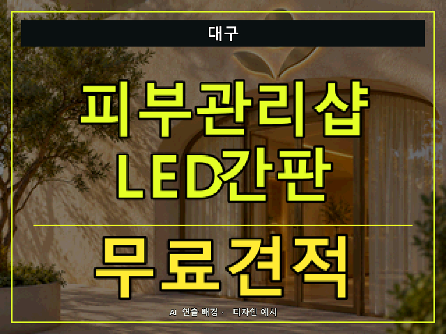 대구 피부관리샵 LED간판 무료견적 안내 썸네일 · AI 연출 배경