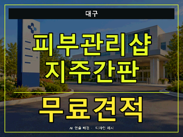 대구 피부관리샵 지주간판 무료견적 안내 썸네일 · AI 연출 배경