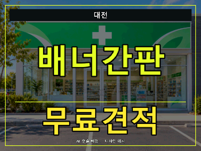 대전 배너간판 무료견적 안내 썸네일 · AI 연출 배경