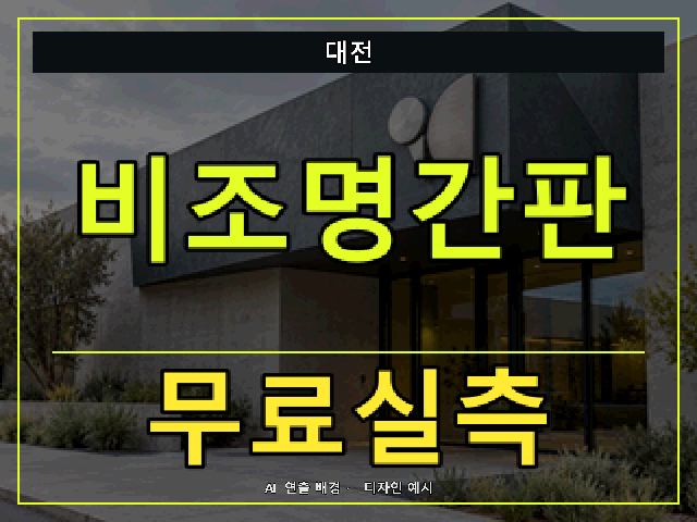 대전 비조명간판 무료실측 안내 썸네일 · AI 연출 배경