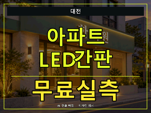 대전 아파트 LED간판 무료실측 안내 썸네일 · AI 연출 배경
