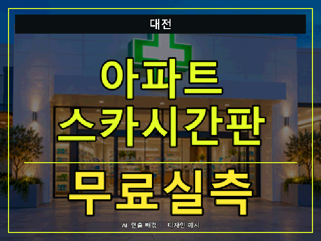 대전 아파트 스카시간판 무료실측 안내 썸네일 · AI 연출 배경