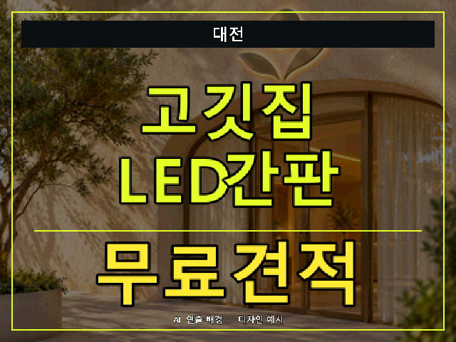 대전 고깃집 LED간판 무료견적 안내 썸네일 · AI 연출 배경