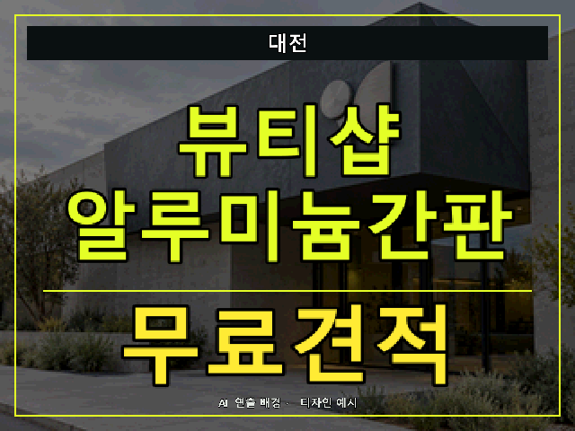 대전 뷰티샵 알루미늄간판 무료견적 안내 썸네일 · AI 연출 배경