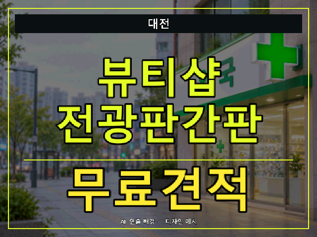 대전 뷰티샵 전광판간판 무료견적 안내 썸네일 · AI 연출 배경