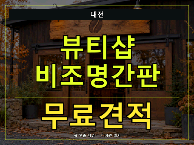 대전 뷰티샵 비조명간판 무료견적 안내 썸네일 · AI 연출 배경