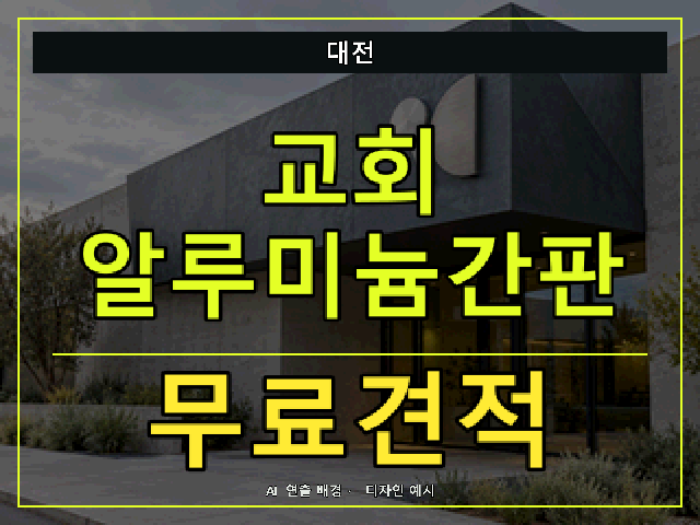 대전 교회 알루미늄간판 무료견적 안내 썸네일 · AI 연출 배경