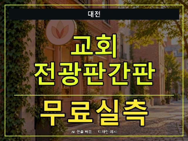 대전 교회 전광판간판 무료실측 안내 썸네일 · AI 연출 배경