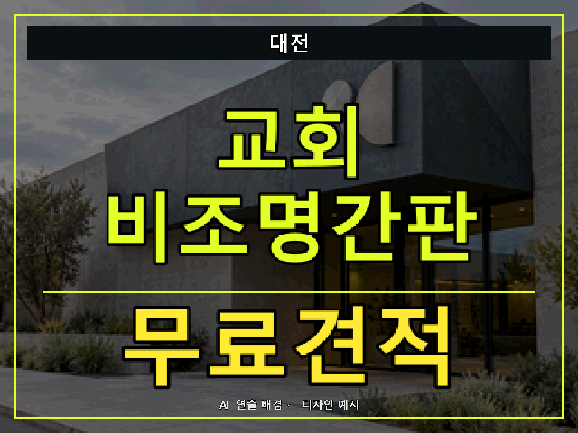 대전 교회 비조명간판 무료견적 안내 썸네일 · AI 연출 배경