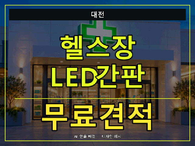 대전 헬스장 LED간판 무료견적 안내 썸네일 · AI 연출 배경