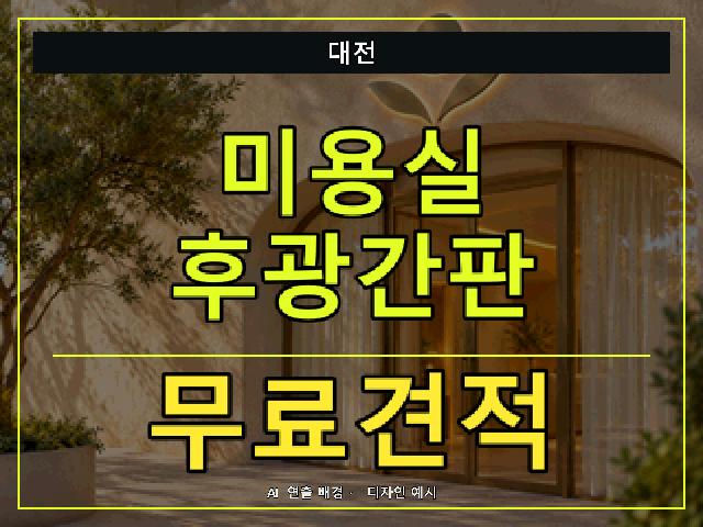 대전 미용실 후광간판 무료견적 안내 썸네일 · AI 연출 배경