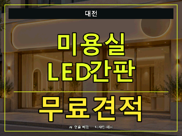 대전 미용실 LED간판 무료견적 안내 썸네일 · AI 연출 배경