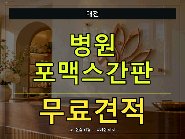 대전 병원 포맥스간판 무료견적 안내 썸네일 · AI 연출 배경