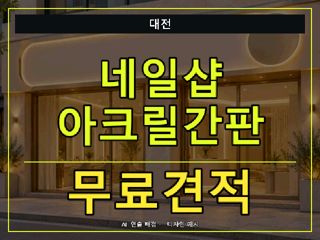 대전 네일샵 아크릴간판 무료견적 안내 썸네일 · AI 연출 배경