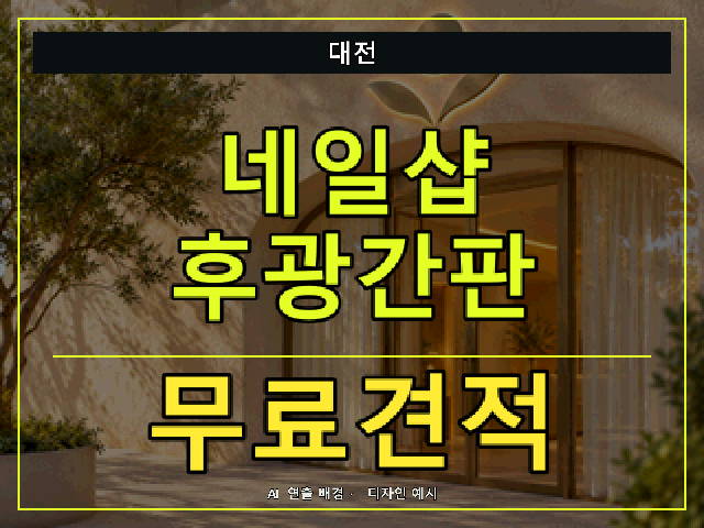 대전 네일샵 후광간판 무료견적 안내 썸네일 · AI 연출 배경