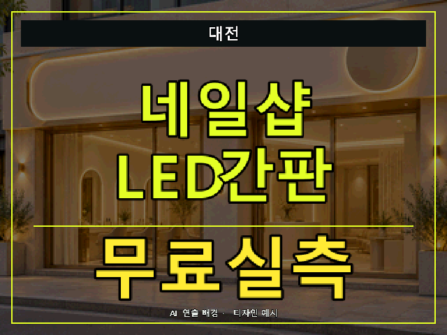 대전 네일샵 LED간판 무료실측 안내 썸네일 · AI 연출 배경