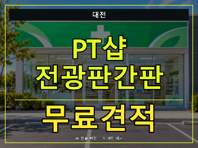 대전 PT샵 전광판간판 무료견적 안내 썸네일 · AI 연출 배경