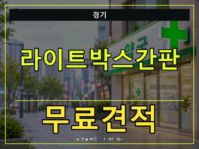 경기 라이트박스간판 무료견적 안내 썸네일 · AI 연출 배경