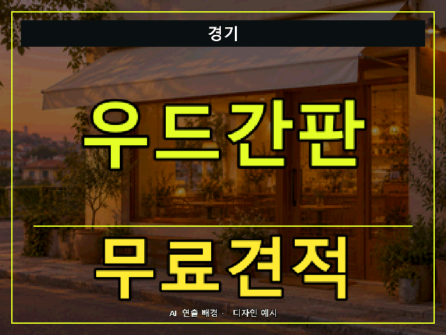 경기 우드간판 무료견적 안내 썸네일 · AI 연출 배경