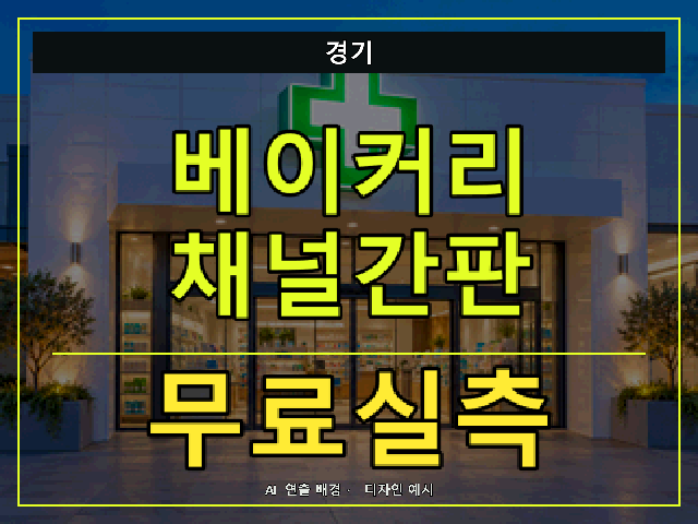 경기 베이커리 채널간판 무료실측 안내 썸네일 · AI 연출 배경