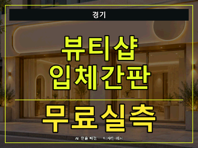 경기 뷰티샵 입체간판 무료실측 안내 썸네일 · AI 연출 배경