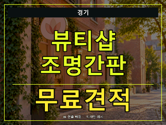 경기 뷰티샵 조명간판 무료견적 안내 썸네일 · AI 연출 배경