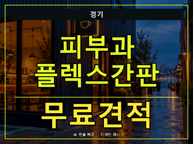 경기 피부과 플렉스간판 무료견적 안내 썸네일 · AI 연출 배경