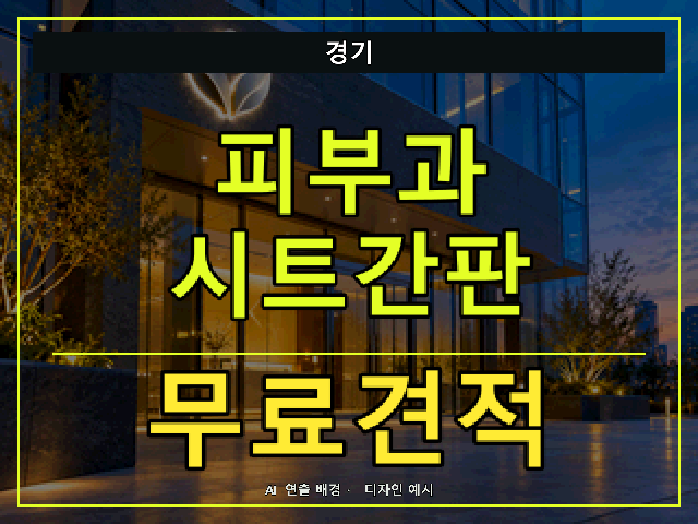 경기 피부과 시트간판 무료견적 안내 썸네일 · AI 연출 배경