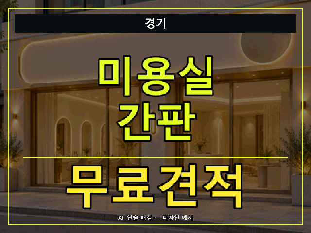 경기 미용실 간판 무료견적 안내 썸네일 · AI 연출 배경
