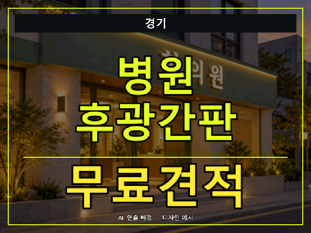 경기 병원 후광간판 무료견적 안내 썸네일 · AI 연출 배경