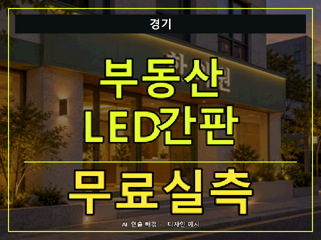 경기 부동산 LED간판 무료실측 안내 썸네일 · AI 연출 배경