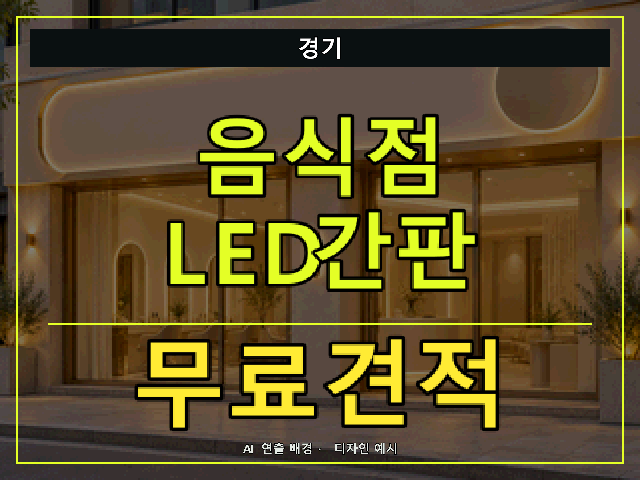 경기 음식점 LED간판 무료견적 안내 썸네일 · AI 연출 배경
