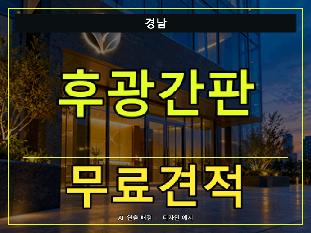 경남 후광간판 무료견적 안내 썸네일 · AI 연출 배경