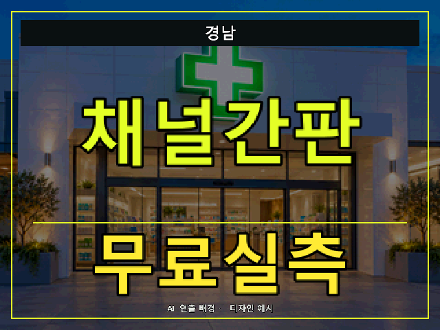 경남 채널간판 무료실측 안내 썸네일 · AI 연출 배경