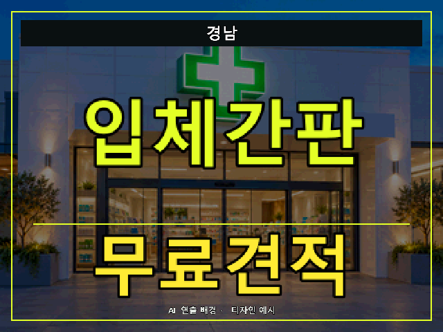 경남 입체간판 무료견적 안내 썸네일 · AI 연출 배경